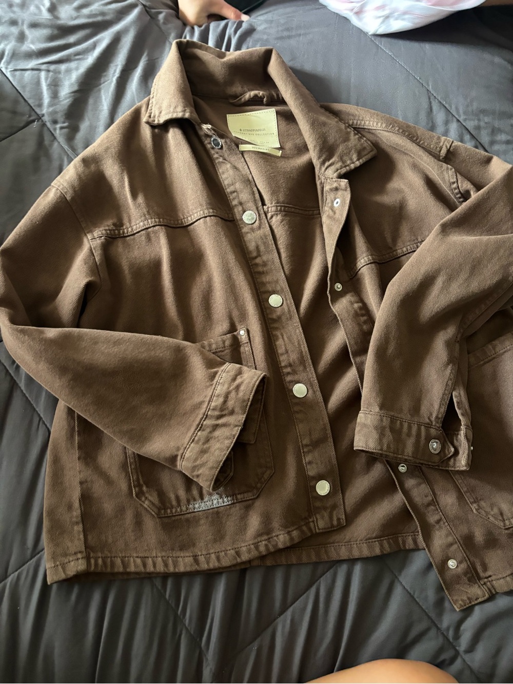 Brown Button-Front  Jacket - Picture 3 of 4